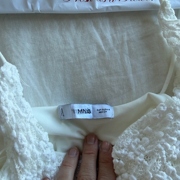 Mango White Crochet Lace Slip Dress - Picture 9 of 10